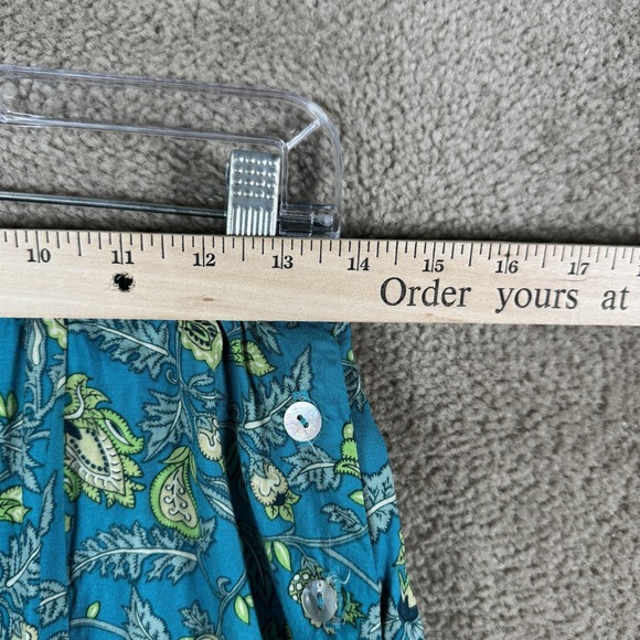 Vtg Liz Baker Skirt Womens Petite Large Blue Floral BOHO CottageCore Aline - Picture 6 of 10